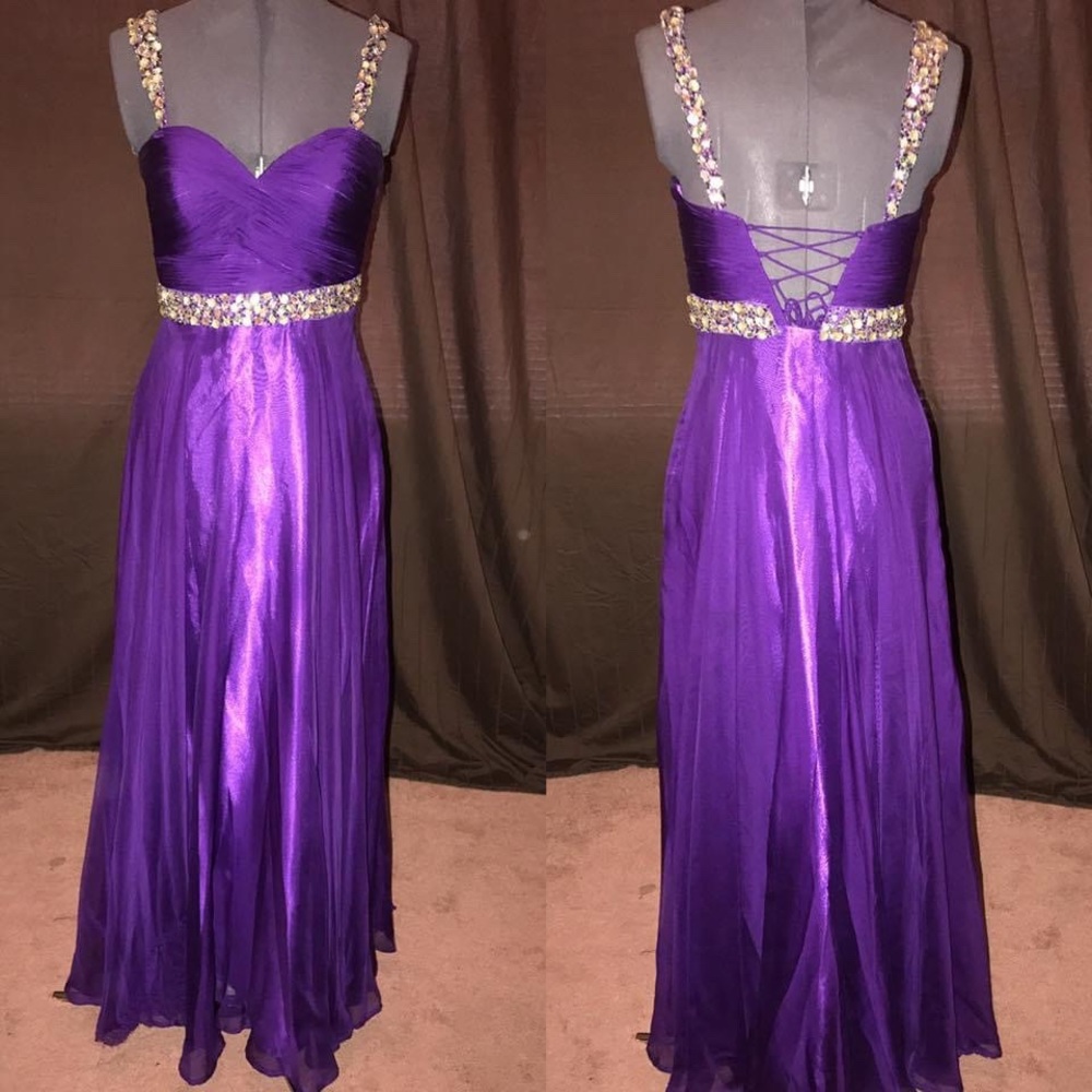 Purple Chiffon Prom Dress